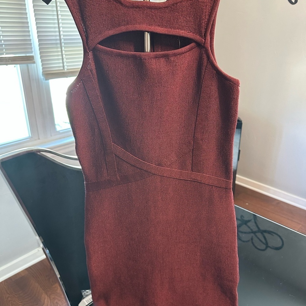 Elegant Burgundy Sleeveless Dress